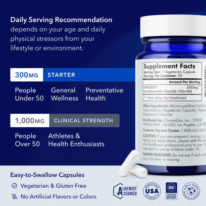 TRU NIAGEN NAD+ Supplement – 300 mg NR, 30 Servings | Anti-Aging & Cellular Energy