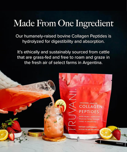 Truvani Hydrolyzed Collagen Peptides — Unflavored, Grass-Fed, 7 Servings