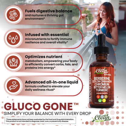 Clean Nutra Berberine & Cinnamon Liquid Drops with Moringa, 2oz