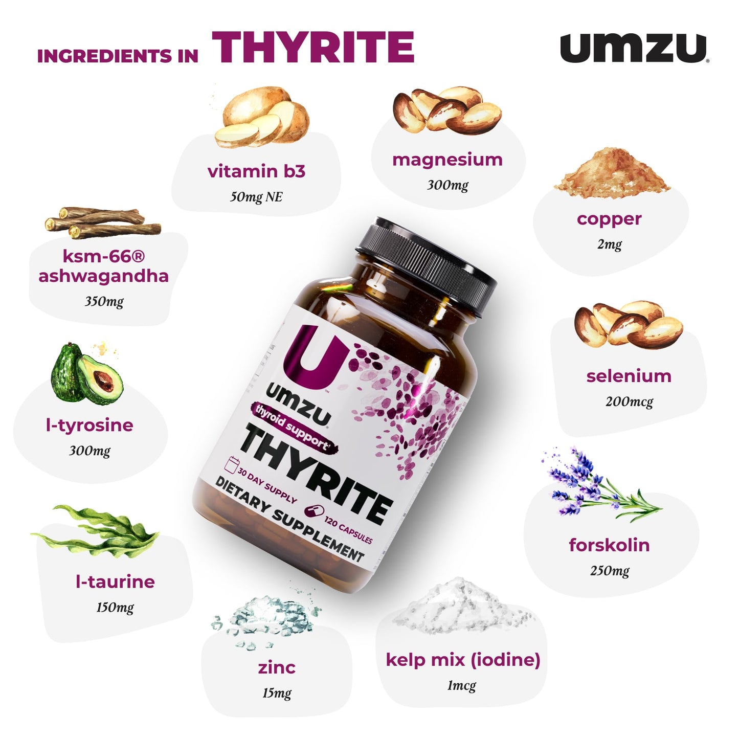 UMZU Thyrite Thyroid Support — 120 Capsules