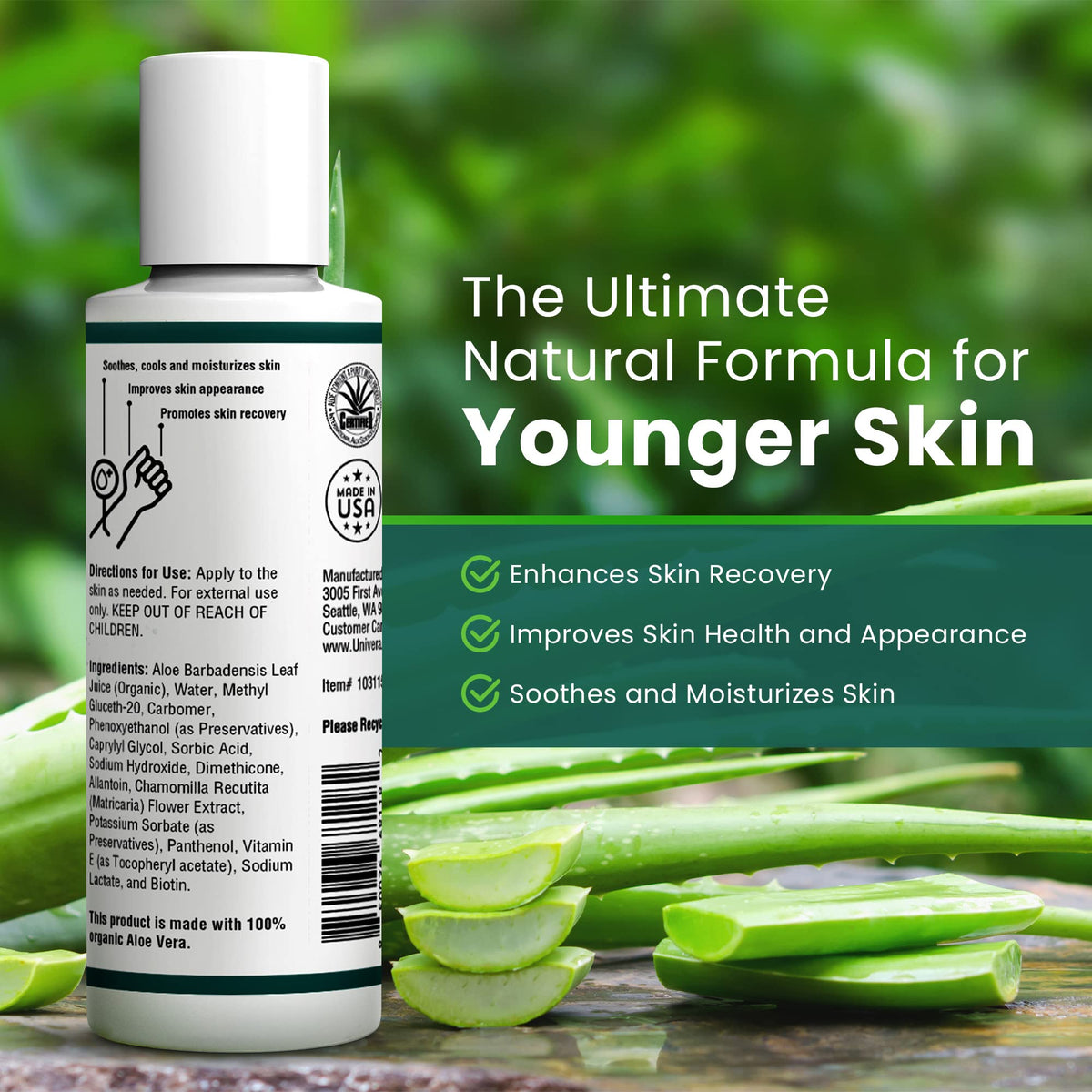 Univera Aloe in the Raw — 100% Organic Aloe Vera Gel, 4oz - Calm Era