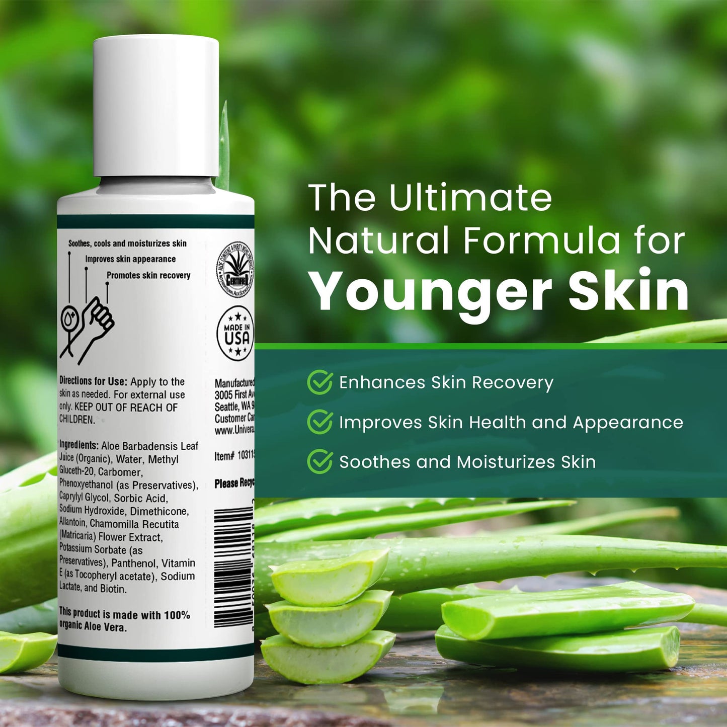 Univera Aloe in the Raw — 100% Organic Aloe Vera Gel, 4oz