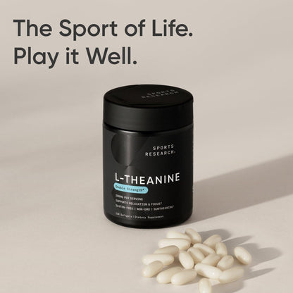 Sports Research L-Theanine 200mg with Organic Coconut Oil | Suntheanine