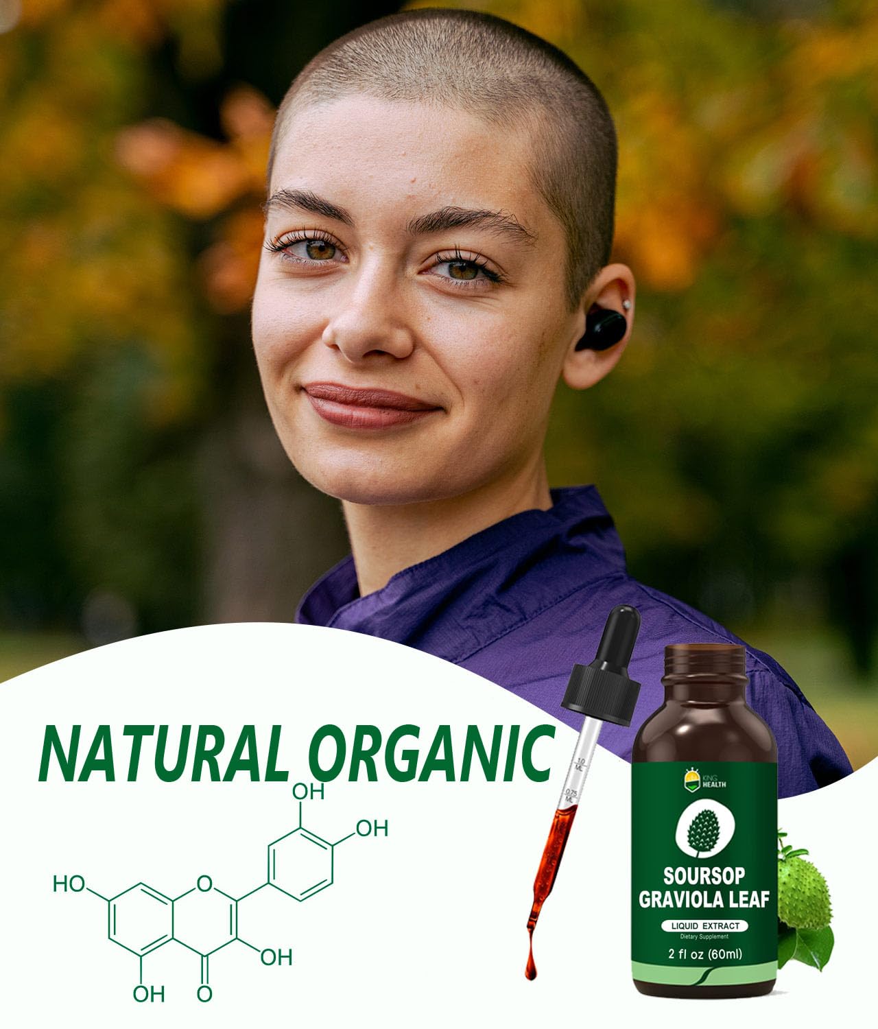 KingHealth Organic Soursop Graviola Leaf Extract Drops — 2oz