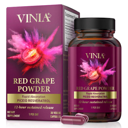 VINIA Piceid Resveratrol – Blood Flow & Heart Health | 30 Capsules