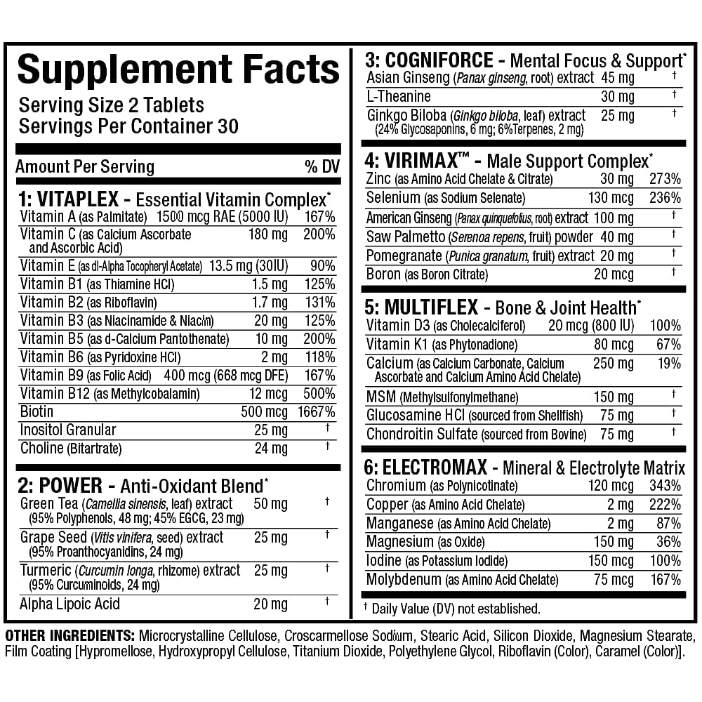 AllMax Vitaform Multi-Vitamin for Men — 60 Tablets