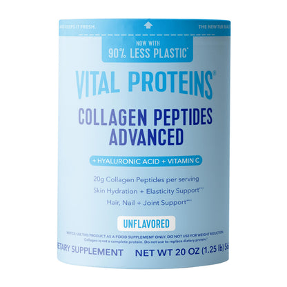 Vital Proteins Collagen Peptides Advanced with Hyaluronic Acid & Vitamin C – 20oz, 27 Servings - Calm Era