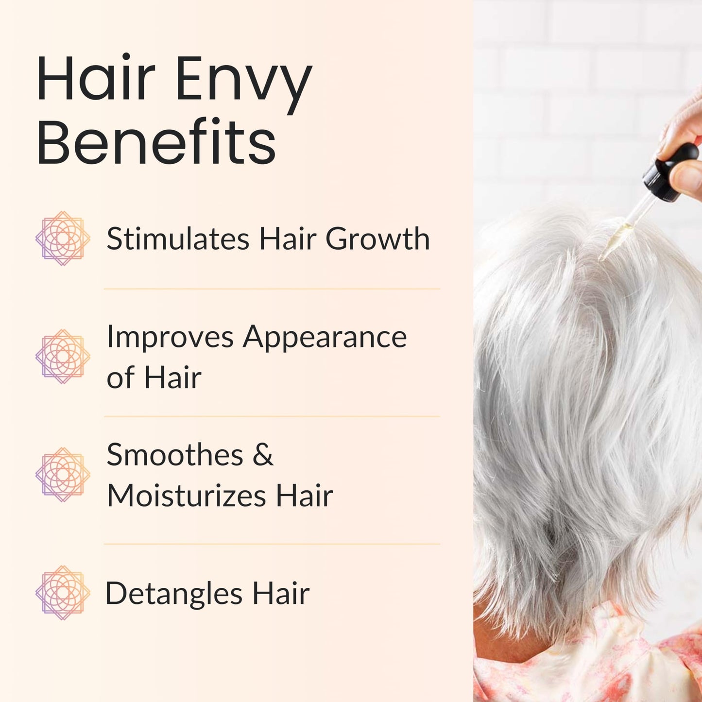 Vitality Hair Envy – Natural Hair Growth Serum with 15 Plant Extracts & Pure Essential Oils