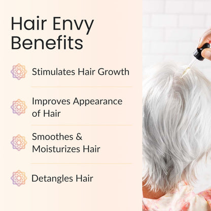 Vitality Hair Envy – Natural Hair Growth Serum with 15 Plant Extracts & Pure Essential Oils