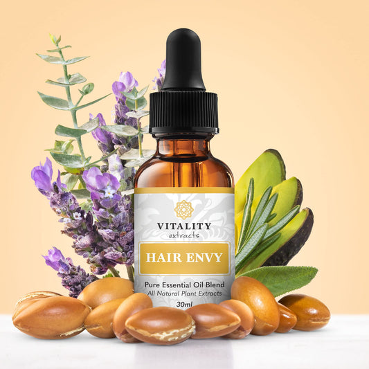 Vitality Hair Envy – Natural Hair Growth Serum with 15 Plant Extracts & Pure Essential Oils