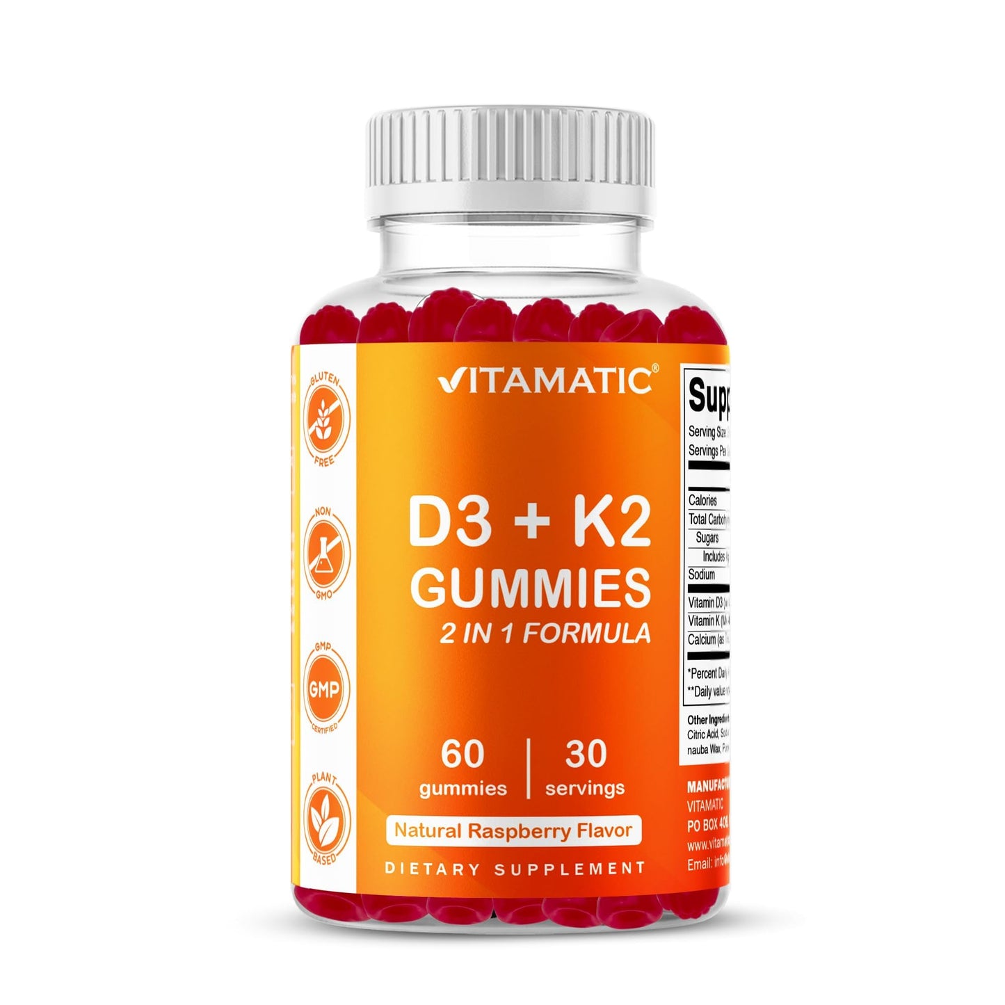 Vitamatic Vitamin D3 + K2 Gummies — 60 Count