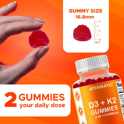Vitamatic Vitamin D3 + K2 Gummies — 60 Count
