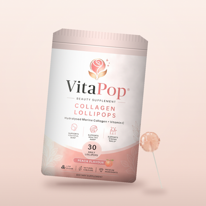 VitaPop Peach Marine Collagen Lollipops, 30 Pack
