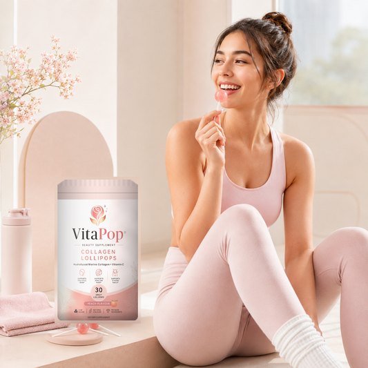 VitaPop Peach Marine Collagen Lollipops, 30 Pack