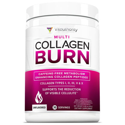 Vitauthority Hydrolyzed Collagen Powder – Burn Ultimate Beauty Complex for Women, Unflavored, 30 Servings
