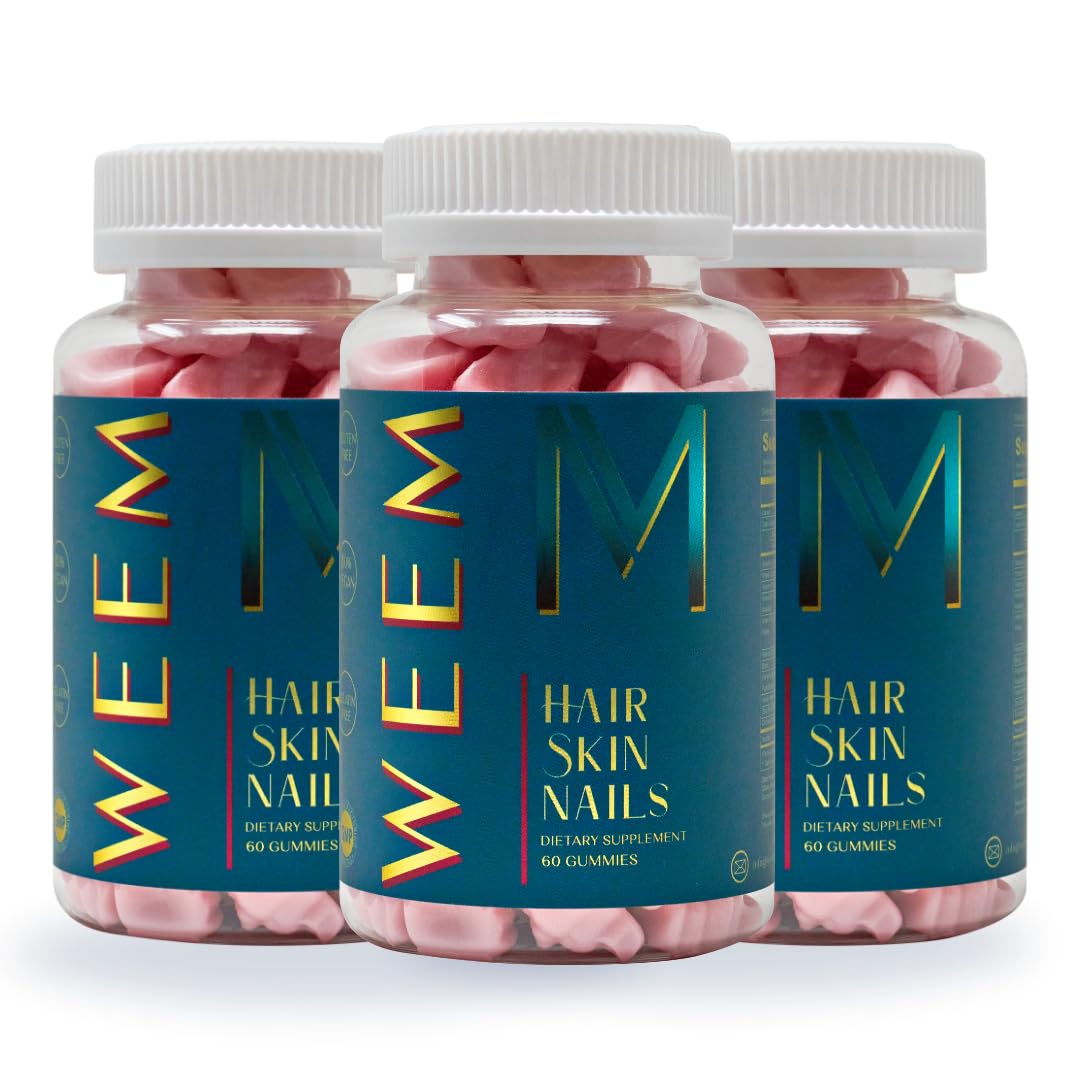 WEEM Hair Skin Nails Gummies – Vegan Biotin for Healthy Hair, Nails & Skin
