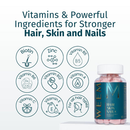 WEEM Hair, Skin & Nails Gummies — Extra Strength