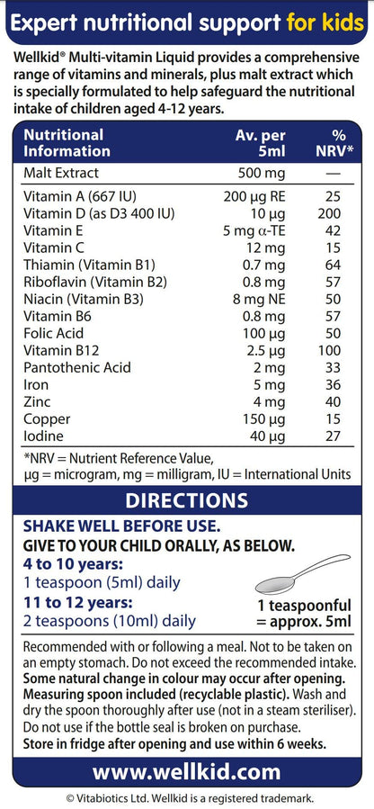 Wellkid Multi-Vitamin Liquid 150ml — Vitabiotics