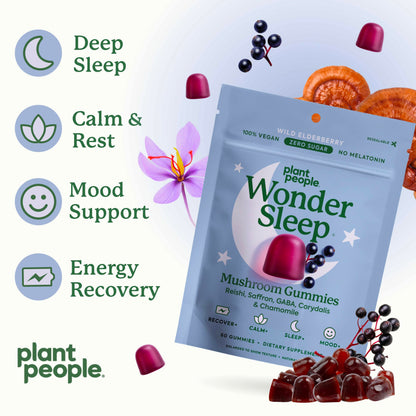 WonderSleep Mushroom Gummies for Sleep & Relaxation 60 Count