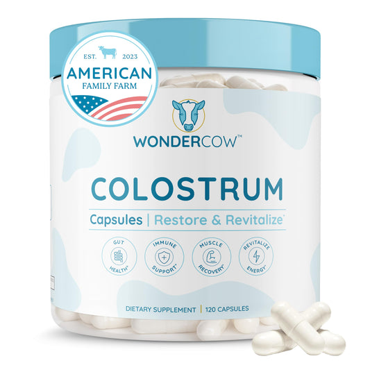 Cápsulas de calostro WONDERCOW — Salud intestinal e inmunidad (30 porciones)