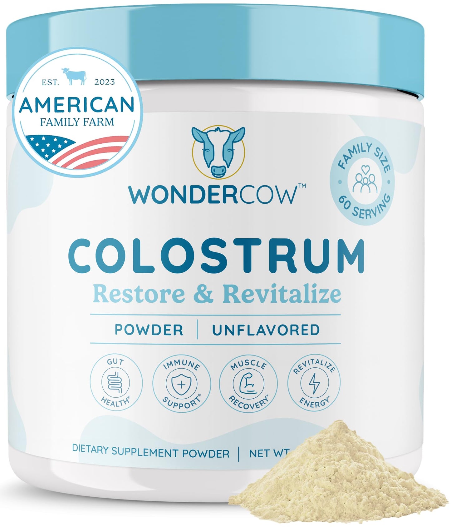WonderCow Colostrum Powder – Unflavored | 60 Servings