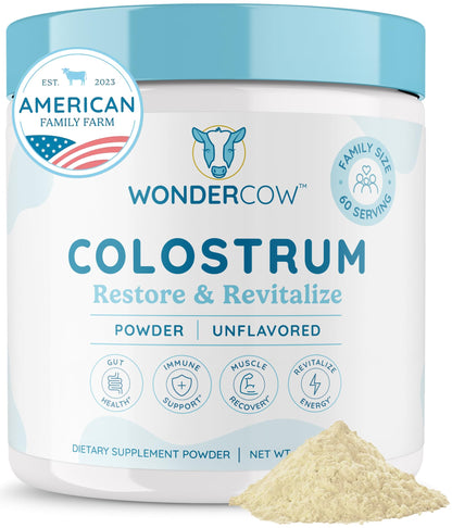 WonderCow Colostrum Powder – Unflavored | 60 Servings