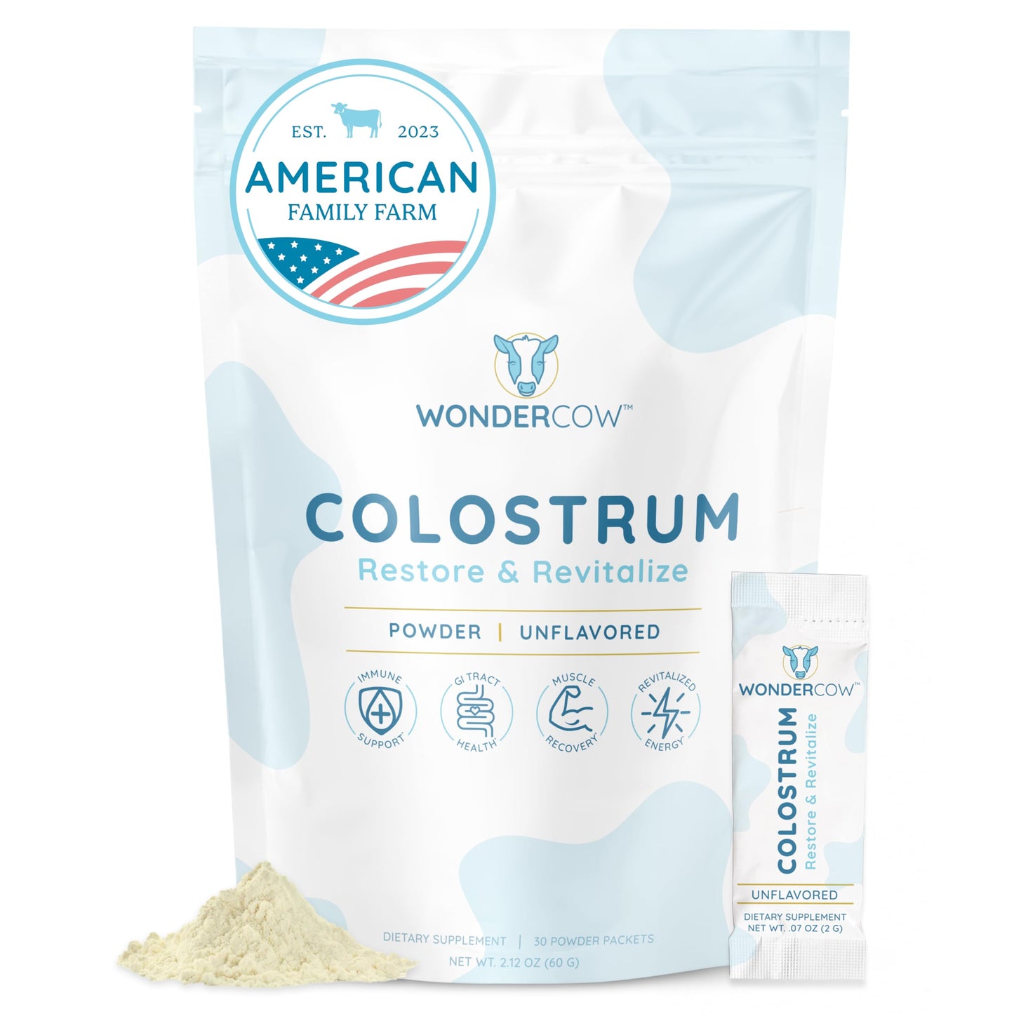 WonderCow Colostrum Powder – Unflavored | 30 Servings