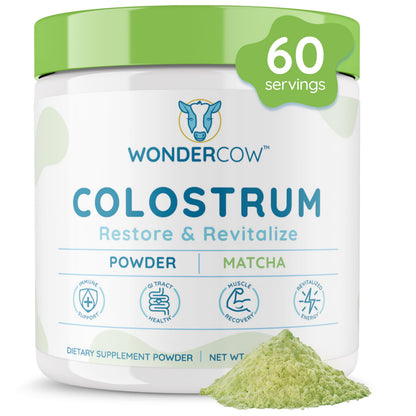 WonderCow Colostrum Powder – Matcha | 60 Servings - Calm Era