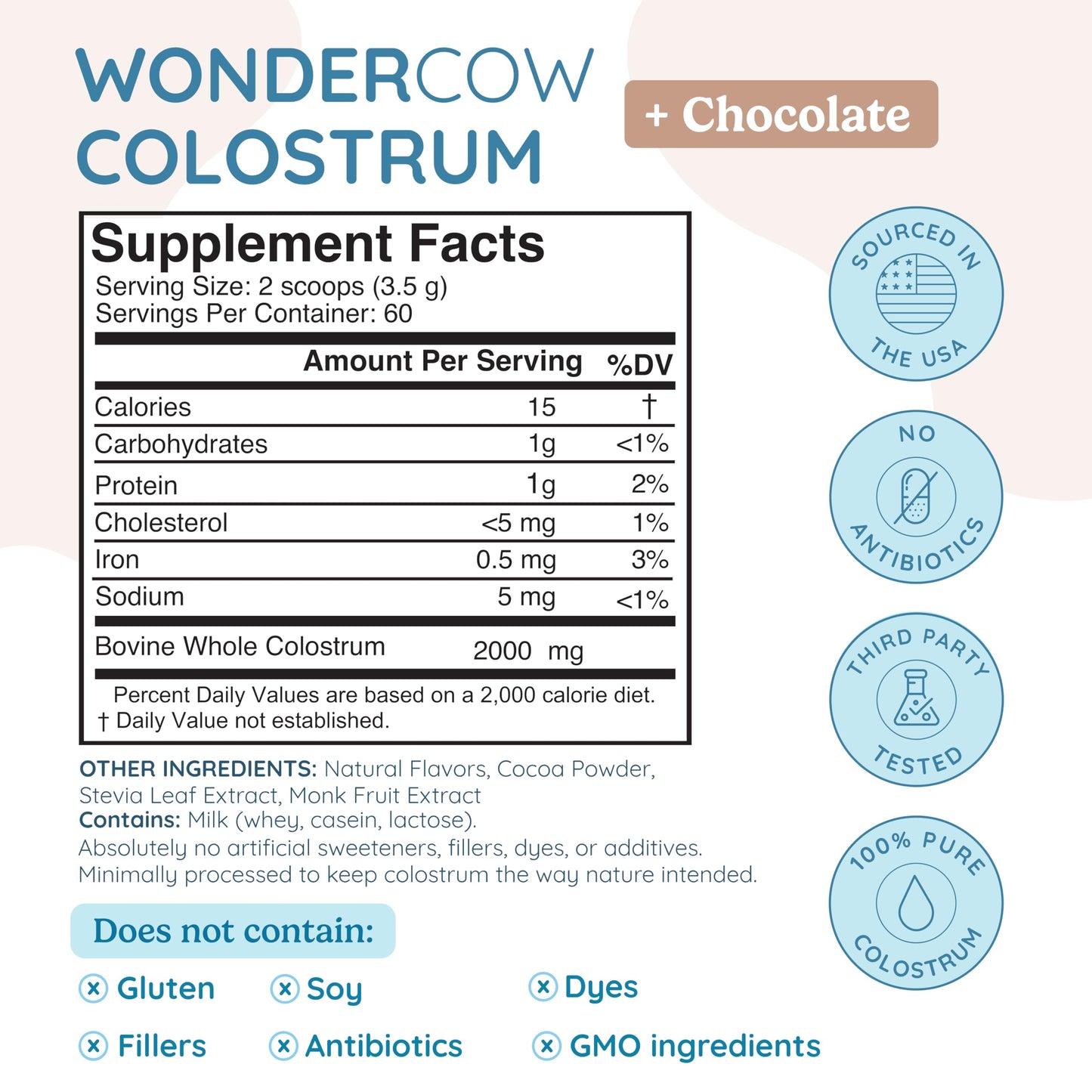 WonderCow Colostrum Powder – Chocolate | 60 Servings