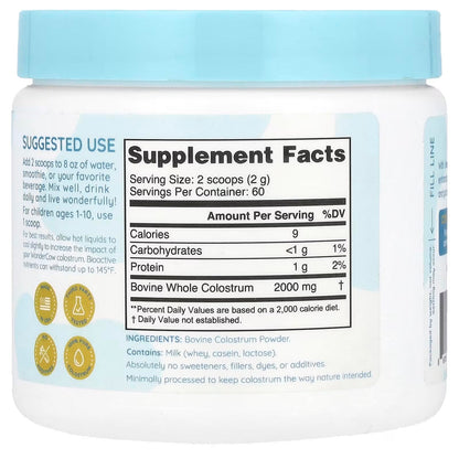 WonderCow Colostrum Powder – Unflavored | 60 Servings