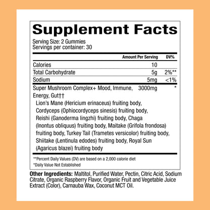 Plant People WonderDay Mushroom Gummies – Lion’s Mane, Cordyceps & Chaga | Immune, Energy & Mood | Vegan | 60 Count