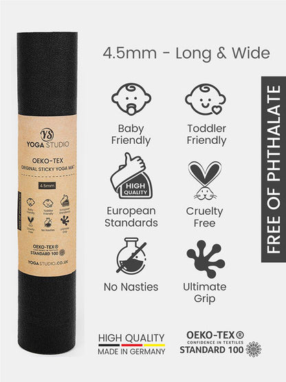 Yoga Studio Oeko-Tex Long & Wide Yoga Mat – Extra Space & Cushioning | 4.5mm