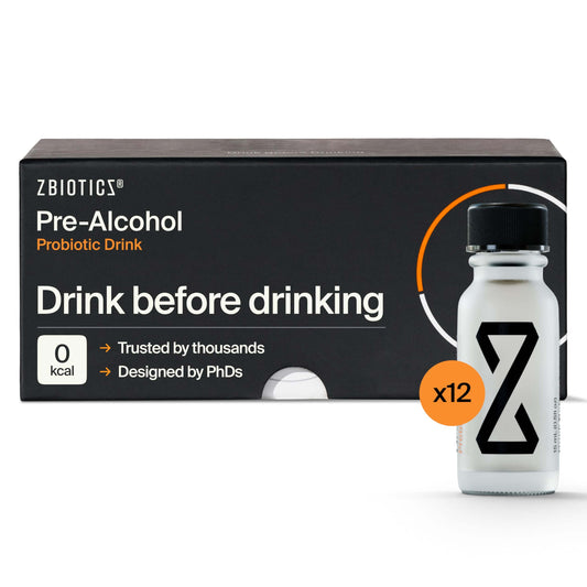 ZBiotics Pre-Alcohol Probiotic Drink | 12-Pack | Feel Better After Drinking