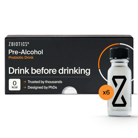 ZBiotics Pre-Alcohol Probiotic Drink | 6-Pack | Feel Better After Drinking