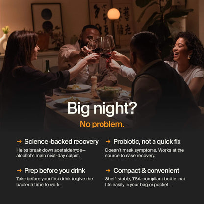 ZBiotics Pre-Alcohol Probiotic Drink | 6-Pack | Feel Better After Drinking