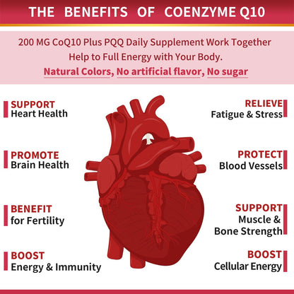Zebora CoQ10 200mg with PQQ, BioPerine & Omega-3 – 2 Pack