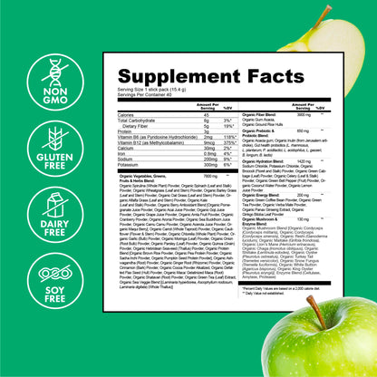 Zena Nutrition Organic Super Greens Powder – Energy & Hydration | 40 Packets