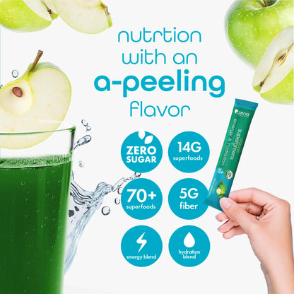 Zena Nutrition Organic Super Greens Powder – Energy & Hydration | 40 Packets
