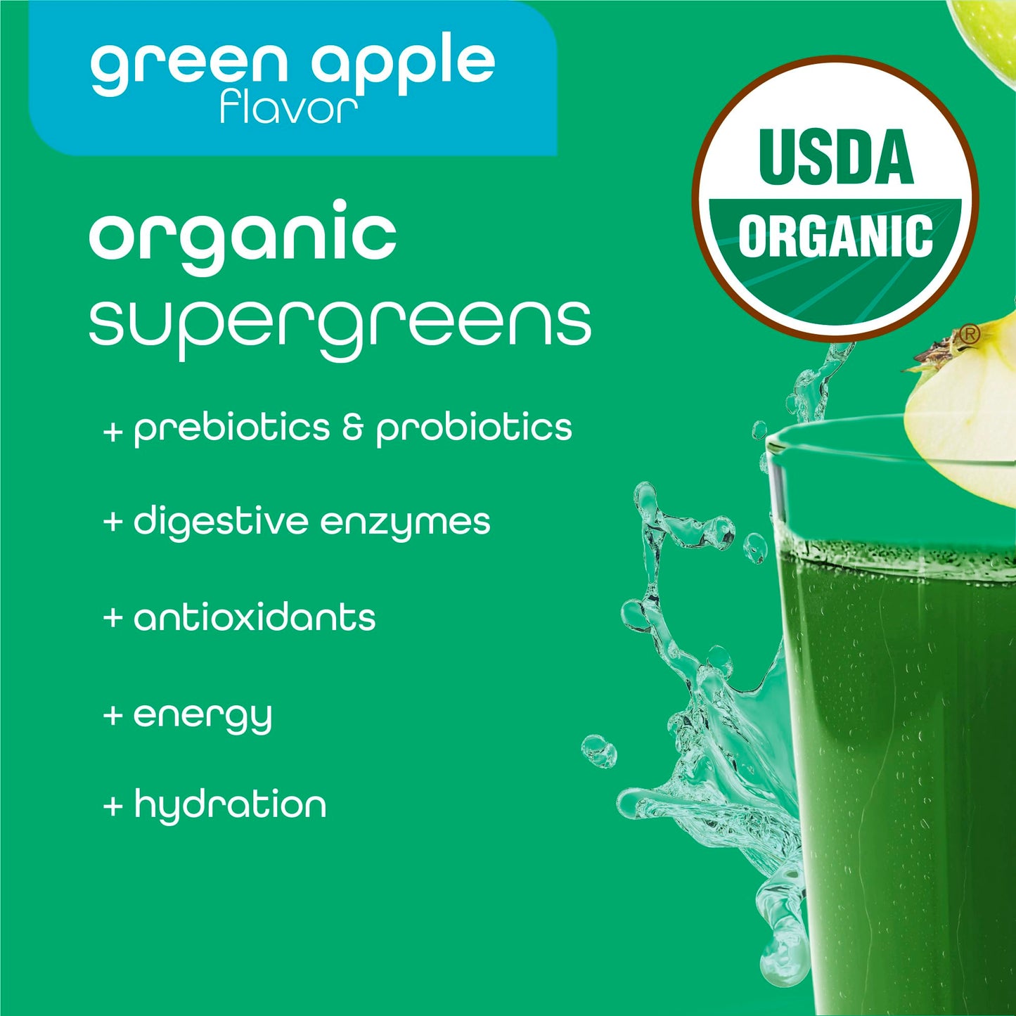 Zena Nutrition Organic Super Greens Powder – Energy & Hydration | 40 Packets