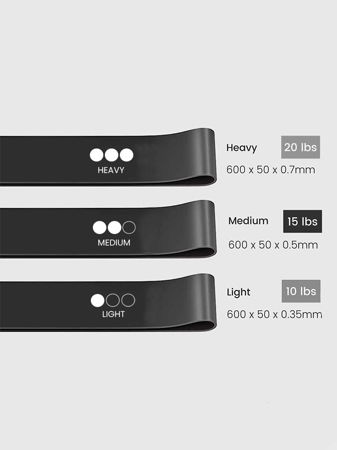Yoga Studio Resistance Black Loop Bands — 3 Pack